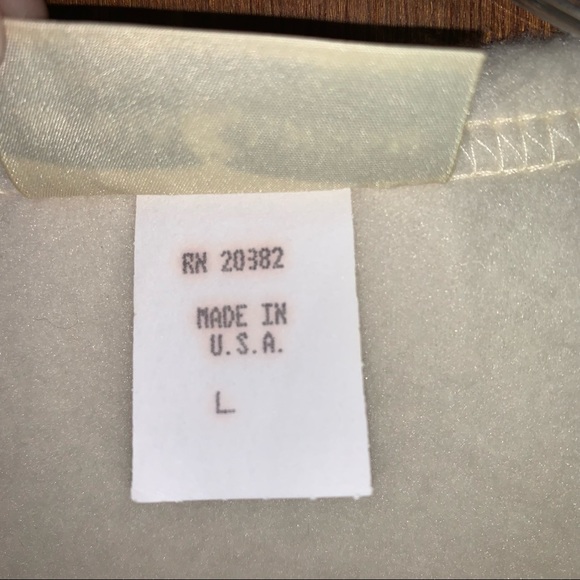 Women’s L VTG USA AQUA SHEEN Polar Fleece Light Cream Button Up Jacket EXC LN - Picture 4 of 14